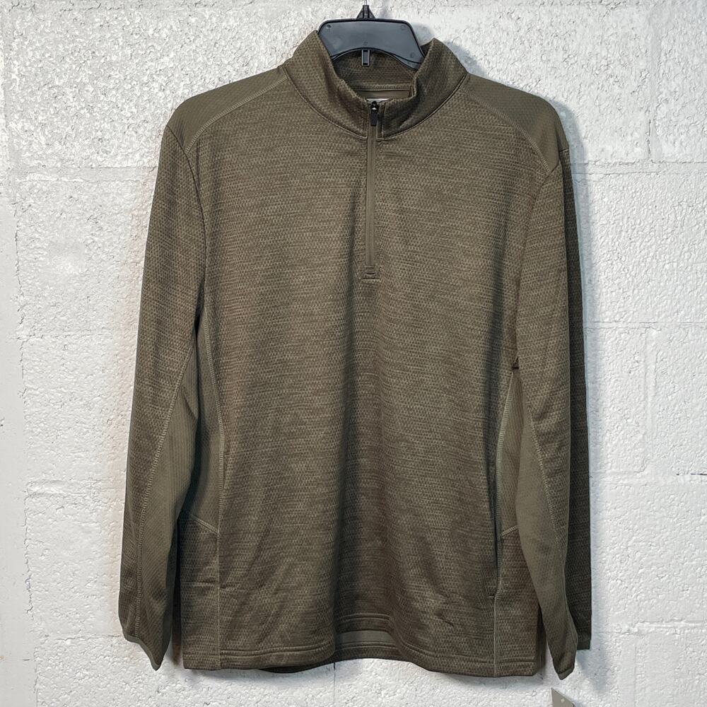 PGA TOUR Men's Two-Tone Quarter-Zip Golf Pullover green small $85